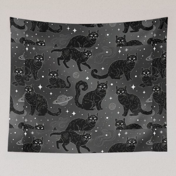 Item preview, Black Cat Cosmic Pattern designed and sold by SassyArtistry.