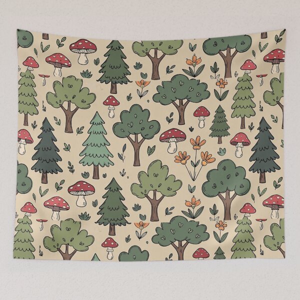 Item preview, Cute Forest Trees and Mushrooms designed and sold by SassyArtistry.