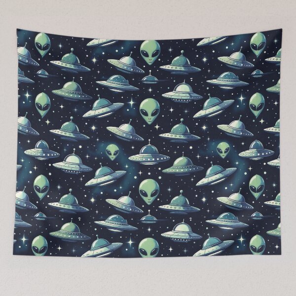 Item preview, UFOs and Aliens Space Pattern designed and sold by SassyArtistry.