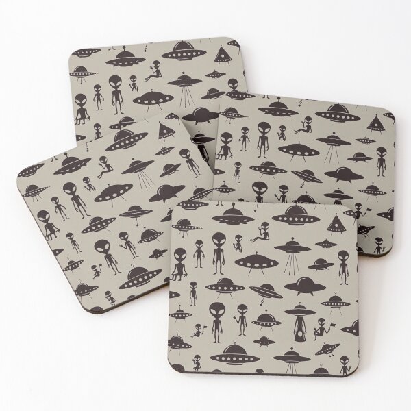 Item preview, Alien Silhouettes UFO Pattern designed and sold by SassyArtistry.