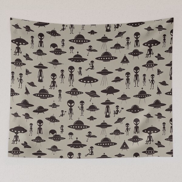 Item preview, Alien Silhouettes UFO Pattern designed and sold by SassyArtistry.
