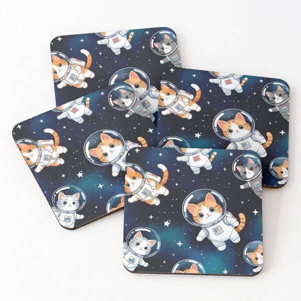Item preview, Cute Astronaut Cats Space Pattern designed and sold by SassyArtistry.