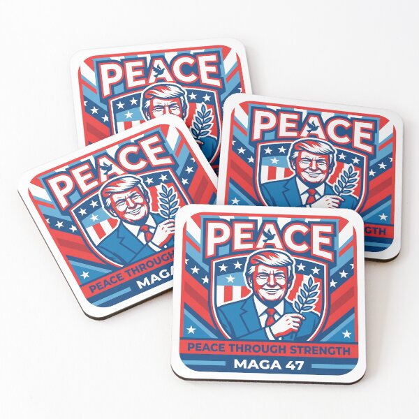Item preview, Peace Through Strength - Trump MAGA 47 Patriotic Shield designed and sold by MAGA47Official.