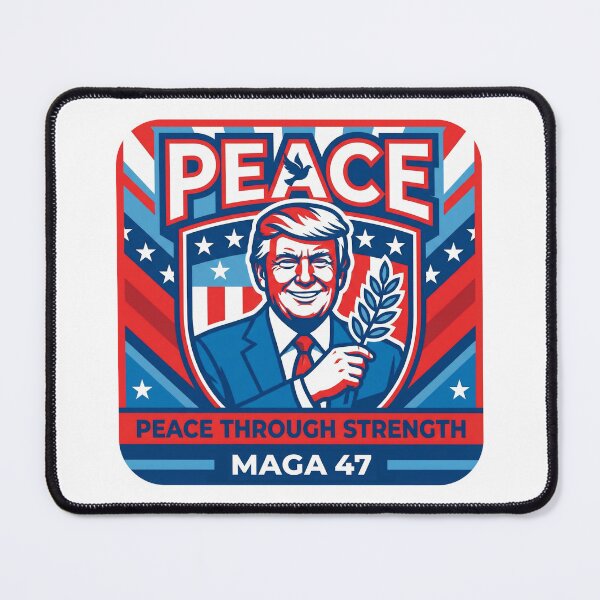 Item preview, Peace Through Strength - Trump MAGA 47 Patriotic Shield designed and sold by MAGA47Official.
