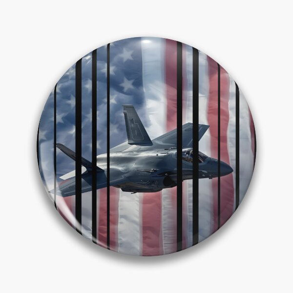 Item preview, US Fighter Jet F-35 flying on a American flag background 1 designed and sold by Neon G.