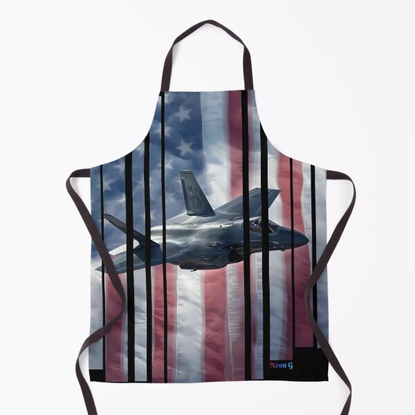 Item preview, US Fighter Jet F-35 flying on a American flag background 1 designed and sold by Neon G.