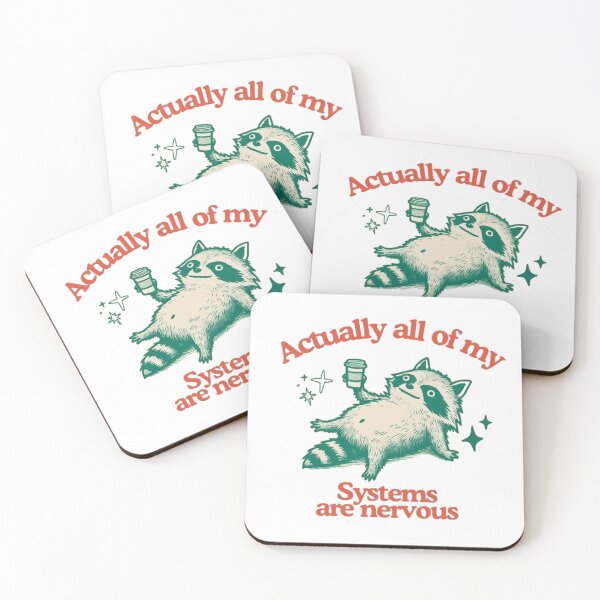 Item preview, Anxiety Raccoon Systems Are Nervous Retro Trash Panda Coffee designed and sold by JossDesign15.