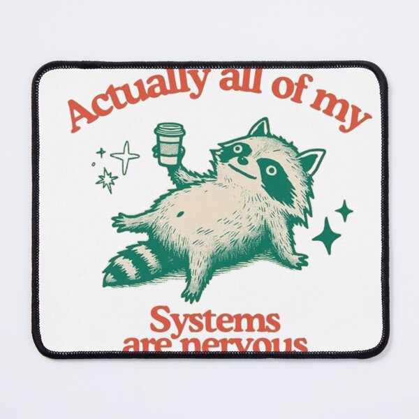 Item preview, Anxiety Raccoon Systems Are Nervous Retro Trash Panda Coffee designed and sold by JossDesign15.