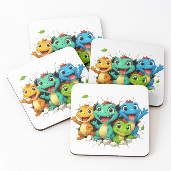 Item preview, Happy Dinosaur Friends Group Cute Cartoon designed and sold by LunaPixelStudio.