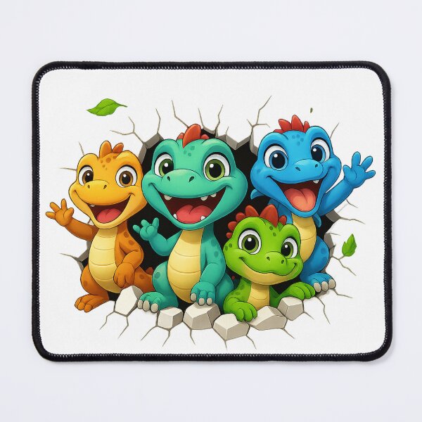 Item preview, Happy Dinosaur Friends Group Cute Cartoon designed and sold by LunaPixelStudio.
