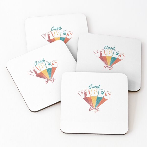 Item preview, Good Vibes Only Retro Rainbow Typography Fan designed and sold by The secret storage room.