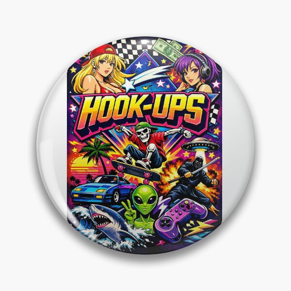 Item preview, HOOK-UPS 90s Retro Anime Graphic Illustration designed and sold by GlobalBoom.