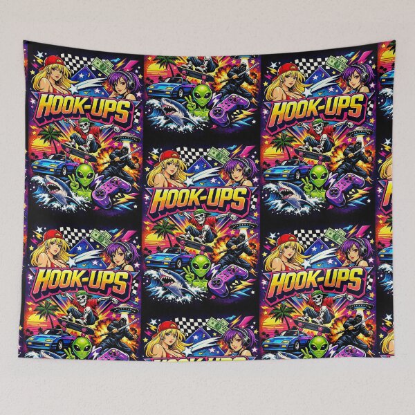 Item preview, HOOK-UPS 90s Retro Anime Graphic Illustration designed and sold by GlobalBoom.