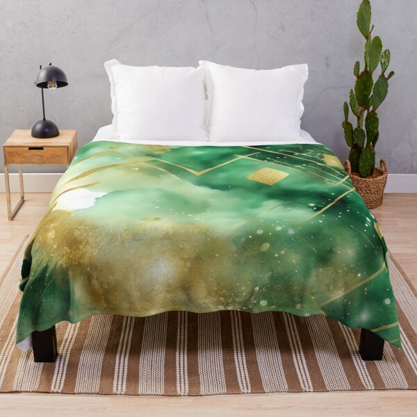 Item preview, Green Gold and White Abstract Art designed and sold by CalmnessbyChoice.
