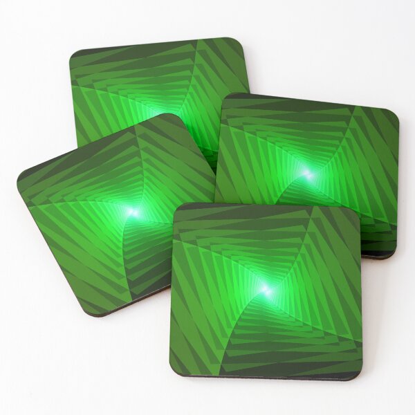 Item preview, Twisting Geometric Abstraction in Green, Abstract Art designed and sold by DDJust4U.