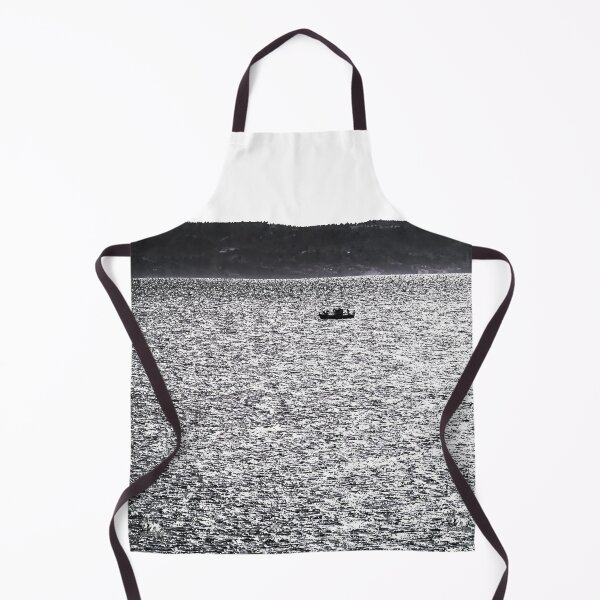 Item preview, Nature photography, B&W artwork, Solitary Boat, Shimmering Seascape designed and sold by IdoFriedmanArt.
