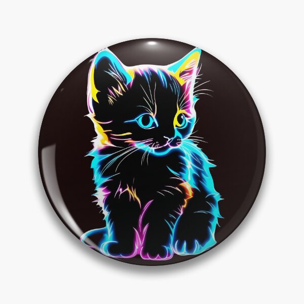 Item preview, Arte brillante de gatito ciberpunk de neón designed and sold by Kruti Collection.