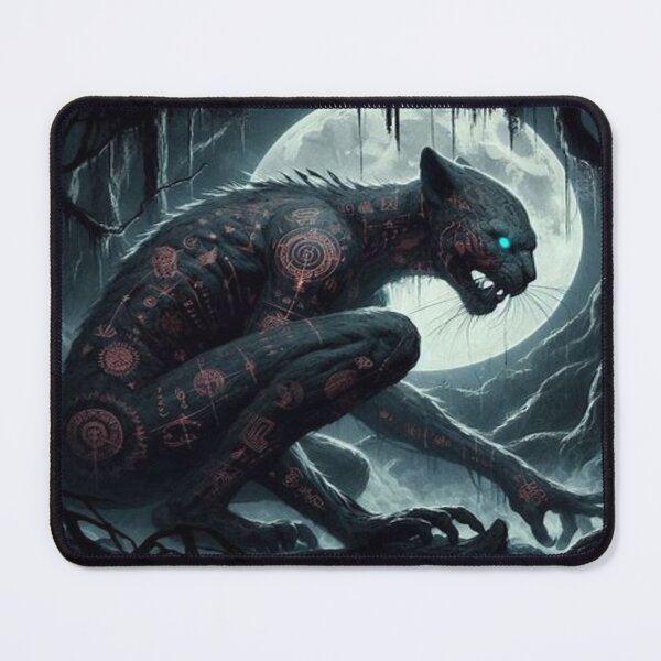 Item preview, Nagual Shapeshifter - Aztec Jaguar Spirit Dark Occult Art designed and sold by FaresTes.