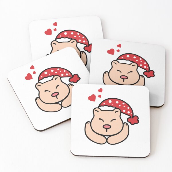 Artikelvorschau, Niedlicher Weihnachtshamster mit Herzen und Weihnachtsmannmütze entworfen und verkauft von MarshallStickerX.