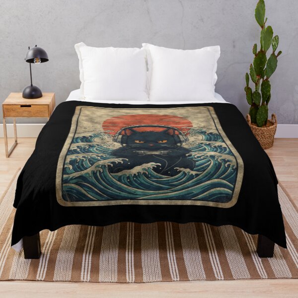 Item preview, Gamer Cat Japanese Wave Vintage Gaming Art designed and sold by FreshVibe Prints.