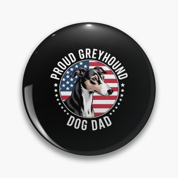 Artikelvorschau, Stolzer Greyhound-Papa, patriotischer Greyhound-Papa mit amerikanischer Flagge entworfen und verkauft von MarryIsMonth.