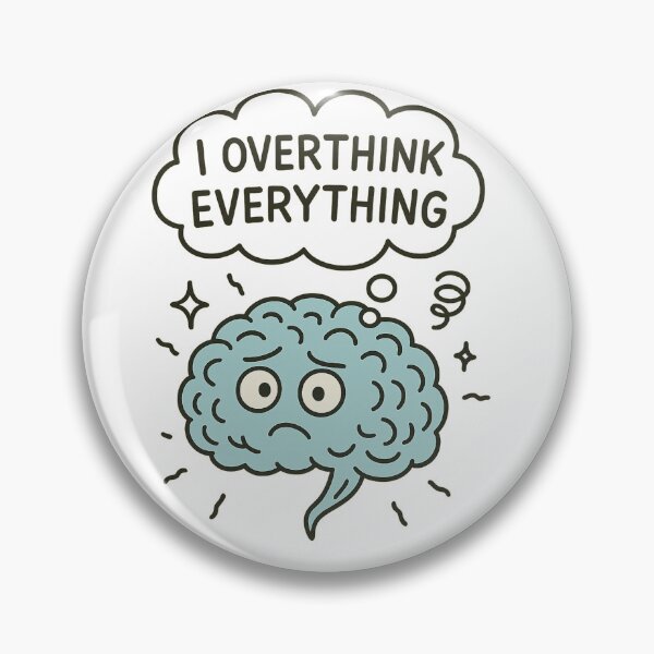 Item preview, Cute Overthinking Brain Cartoon Illustration designed and sold by HiteshArt111.
