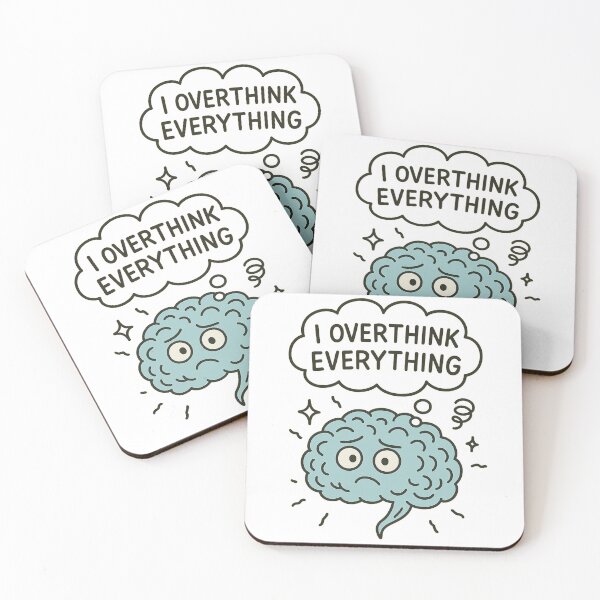 Item preview, Cute Overthinking Brain Cartoon Illustration designed and sold by HiteshArt111.
