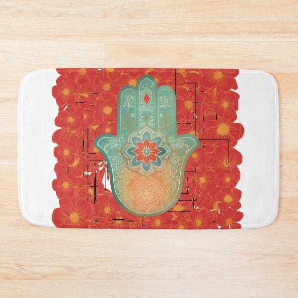Item preview, Floral Hamsa with Mandala – Spiritual Protection and Vital Energy designed and sold by JuanaDesigns.