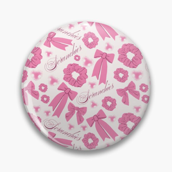 Item preview, Girly pastel Pink Scrunchie Pattern Velvet & Satin Hair Accessory designed and sold by DesignYourWaystore.