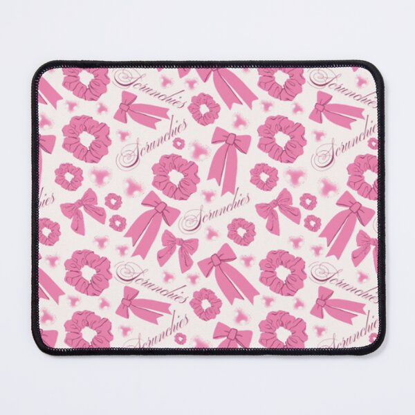 Item preview, Girly pastel Pink Scrunchie Pattern Velvet & Satin Hair Accessory designed and sold by DesignYourWaystore.