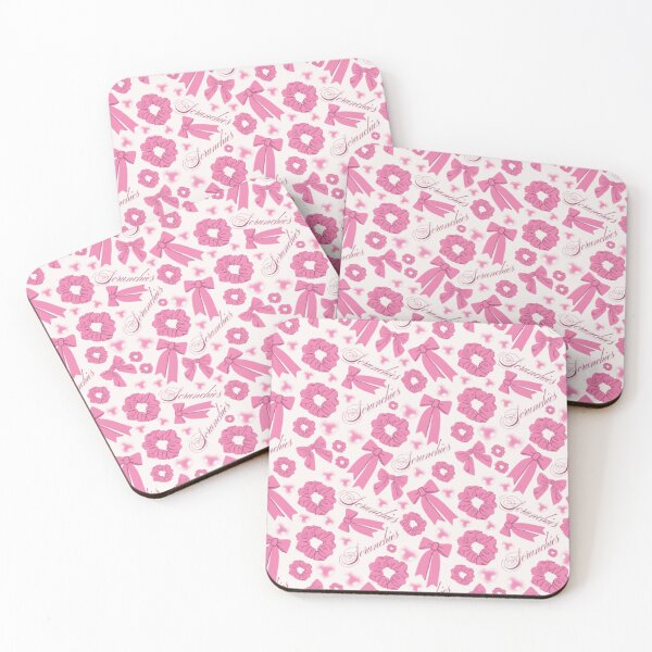 Item preview, Girly pastel Pink Scrunchie Pattern Velvet & Satin Hair Accessory designed and sold by DesignYourWaystore.