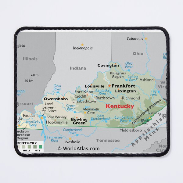 Item preview, Kentucky Physical & Geographic Map designed and sold by WorldAtlas.com.