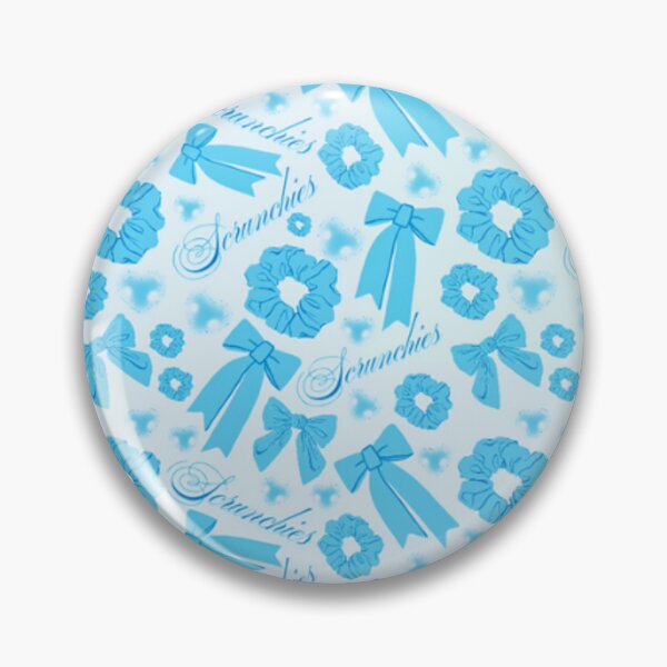 Item preview, Girly pastel blue Scrunchie Pattern Velvet & Satin Hair Accessory designed and sold by DesignYourWaystore.