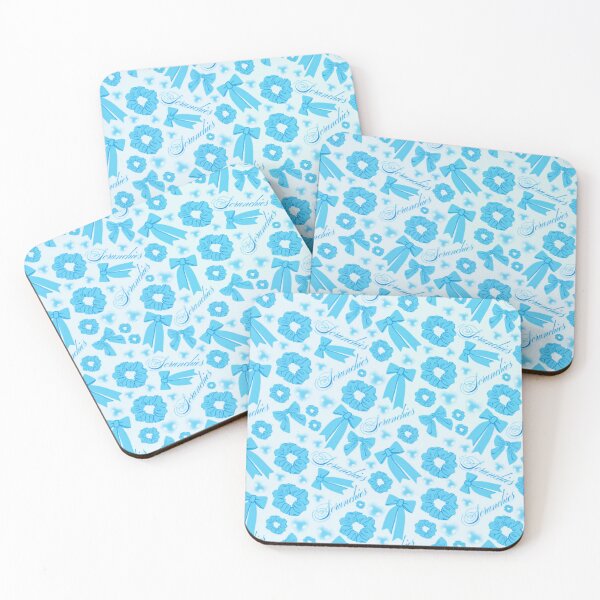 Item preview, Girly pastel blue Scrunchie Pattern Velvet & Satin Hair Accessory designed and sold by DesignYourWaystore.