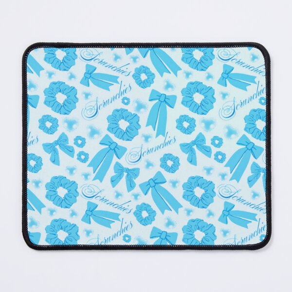 Item preview, Girly pastel blue Scrunchie Pattern Velvet & Satin Hair Accessory designed and sold by DesignYourWaystore.