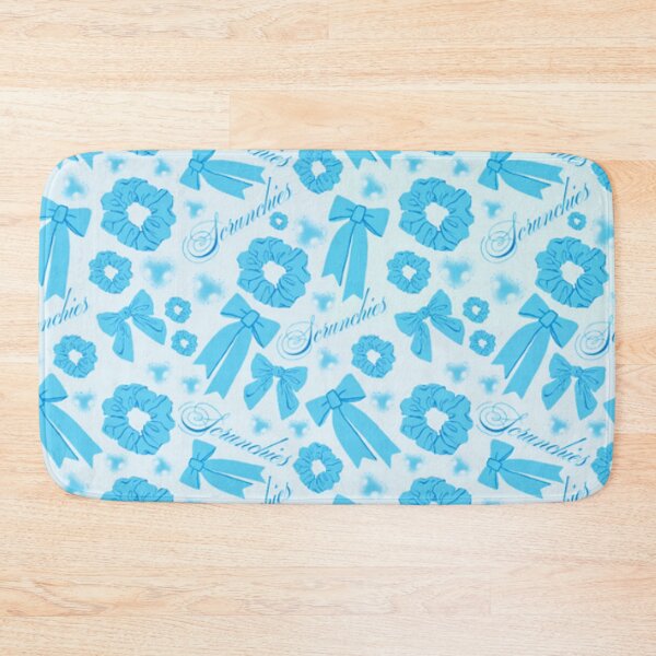 Item preview, Girly pastel blue Scrunchie Pattern Velvet & Satin Hair Accessory designed and sold by DesignYourWaystore.