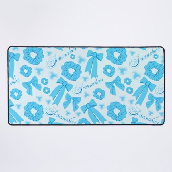 Item preview, Girly pastel blue Scrunchie Pattern Velvet & Satin Hair Accessory designed and sold by DesignYourWaystore.