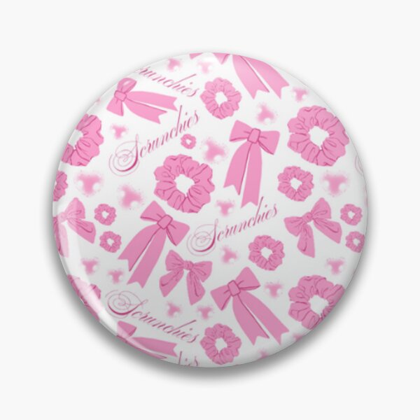 Item preview, Girly pastel Pink Scrunchie Pattern Velvet & Satin Hair Accessory designed and sold by DesignYourWaystore.
