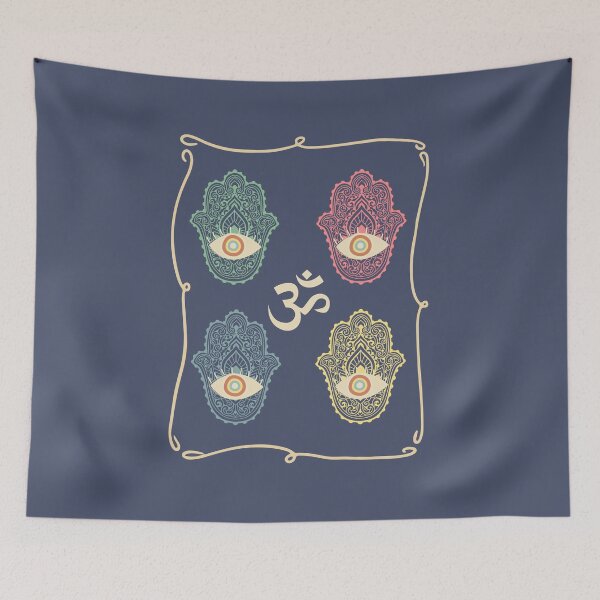 Item preview, Four-Color Hamsa Hand with Om Symbol designed and sold by JuanaDesigns.