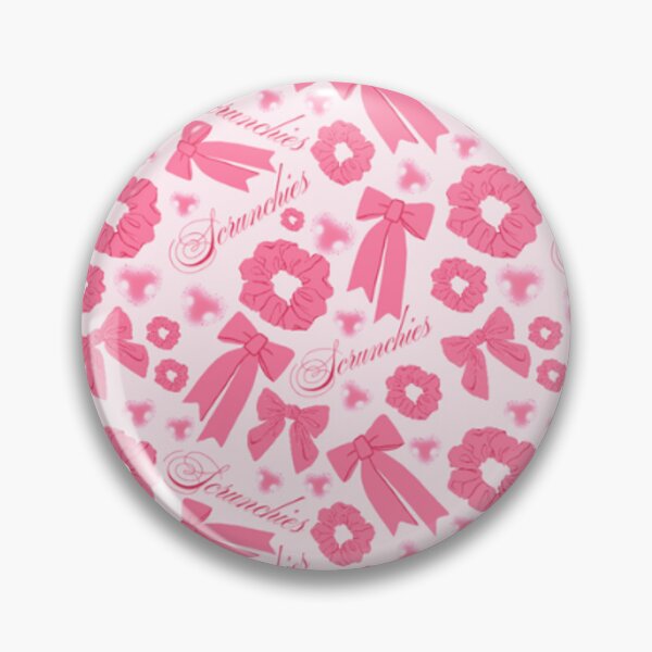 Item preview, Girly pastel Pink Scrunchie Pattern Velvet & Satin Hair Accessory designed and sold by DesignYourWaystore.