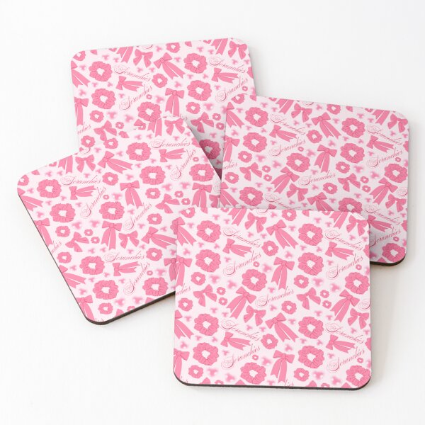 Item preview, Girly pastel Pink Scrunchie Pattern Velvet & Satin Hair Accessory designed and sold by DesignYourWaystore.
