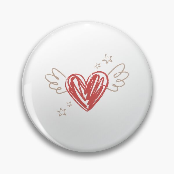 Item preview, sketched heart with wings designed and sold by jkrphoto.