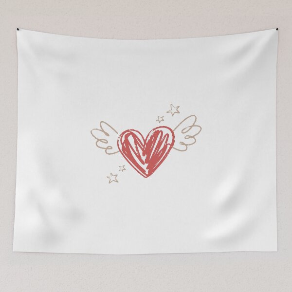 Item preview, sketched heart with wings designed and sold by jkrphoto.