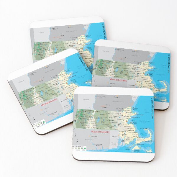 Item preview, Massachusetts State Map with Cities and Cape Cod designed and sold by WorldAtlas.com.