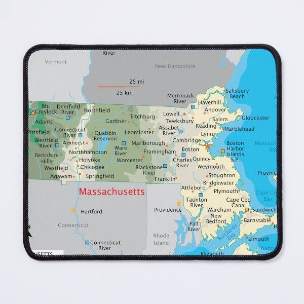 Item preview, Massachusetts State Map with Cities and Cape Cod designed and sold by WorldAtlas.com.