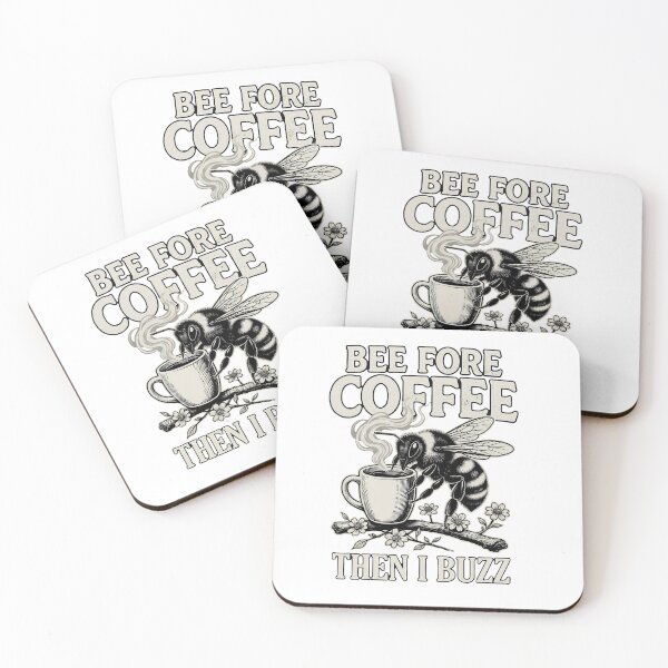 Item preview, Bee Fore Coffee Then I Buzz – Funny Coffee Lover Bee designed and sold by MukuMint.