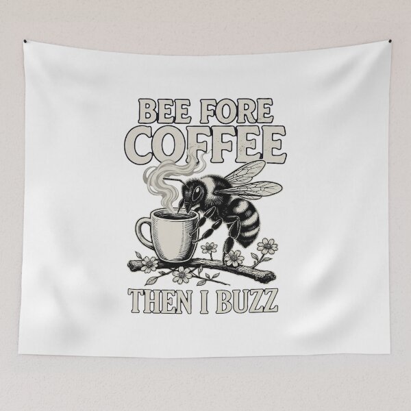 Item preview, Bee Fore Coffee Then I Buzz – Funny Coffee Lover Bee designed and sold by MukuMint.