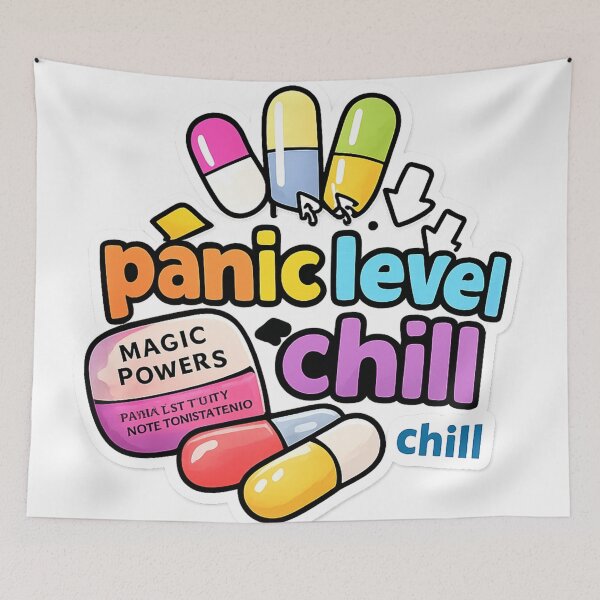 Item preview, Panic Level Chill Cute Pills designed and sold by Mastermind-Art.