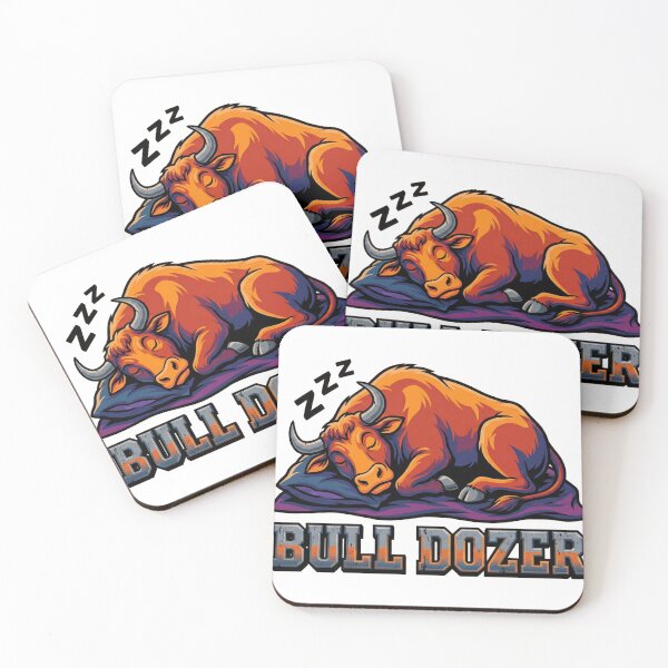 Item preview, Bull Dozer - Funny Sleeping Farm Animal Pun designed and sold by escapingtheprint.