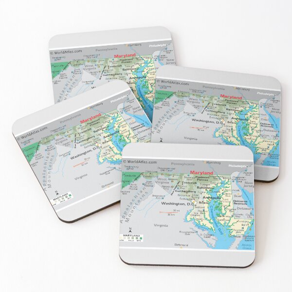 Item preview, Detailed Map of Maryland Geography designed and sold by WorldAtlas.com.